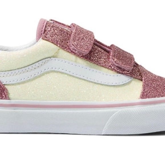 VANS Old Skool V Kids | Glitter Two Tone NWT Size 3 - Picture 2 of 3